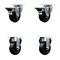 Service Caster 3.5'' Soft Rubber Wheel Swivel Top Plate Caster Set 2 Posi Brakes 2 Rigid, 4PK SCC-20S3514-SRS-PLB-2-R-2 - alternate 1